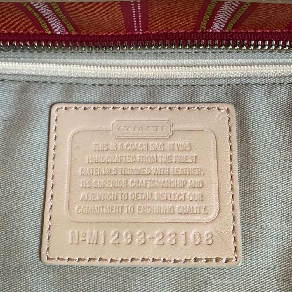 Coach Legacy Weekend Ticking Stripe PVC Zip Tote - Picture 8 of 16